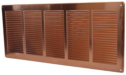 La Ventilazione GRA5424R Griglia rettangolare da sovrapporre con rete, Rame, 540x240 mm