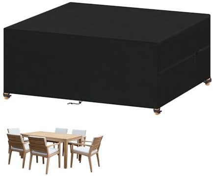 VANSHEIM Housse Protection Mobilier de Jardin Housse Salon de Jardin Exterieur Housse Protection Table Jardin Impermeable Bâche Table Jardin 420D Tissu Oxford Housse de Protection 190x125x75cm