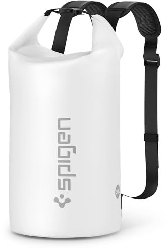 Spigen Dry Bag 30L [Aqua Shield] wasserdichte Tasche & wasserfester Rucksack für Strand, Schwimmen, Camping, Kajakfahren, Bootfahren - Snow White