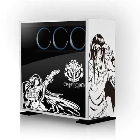 Albedo Anime Aufkleber, Albedo Stickers Cartoon Dekor Aufkleber für Computer-Gehäuse, Vinyl-Aufkleber, Schwarz und Weiß,Geschenke für Anime-Fans