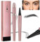 Magischer 3D-Microblading-Augenbrauenstift - Wasserfester Konturstift Mit 4 Spitzen, Präziser Und Langlebiger Brauenstift Für Natürlichen Look (Schwarz)