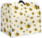 Jndtueit Bee Print Stand Mixer Cover,Yellow Auto Mixer Cover with Handle&Pockets,Dust Proof Small Appliance Organizer Covers Washable