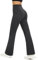 Glacspyg Yogahose Damen Flared Sporthose Hohe Taille Schlaghose mit Bauchkontrolle Trainings Fitness Jogginghose Dunkelgrau S