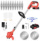 21V Cordless Lawn Trimmer, Electric Brush Cutter with 21pcs Accessories, 4 in 1 Cordless Grass Trimmer with 2x1500mAh, 10000RPM Electric Weed Trimmer Telescopic Pole and 90°Rotatable for Lawn Cutting