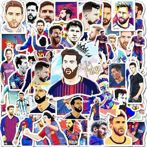 FUNTOOB Soccer Star Player Stickers 50pcs, Football Star Stickers for Adults Boys Girls Teens, Vinyl Waterproof Sticker for Water Bottles Laptop, Soccer Sticker Party Favors Gift for Football Fans