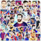 FUNTOOB Soccer Star Player Stickers 50pcs, Football Star Stickers for Adults Boys Girls Teens, Vinyl Waterproof Sticker for Water Bottles Laptop, Soccer Sticker Party Favors Gift for Football Fans