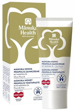 Manuka Health Manukahonig Zahncreme, MGO 400+ Propolis, ohne Fluorid, 20ml (5)