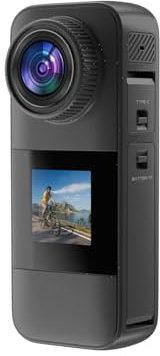 Jadfezy Dual Action cam mit 32G Karte Helmkamera,unterwasserkamera mit Zwei 1350 mAh wiederaufladbare Akkus und Zubehör-Set