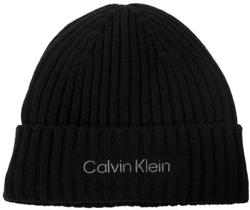 Calvin Klein Herren Boyland Strickmütze mit Fleecefutter - Schwarz