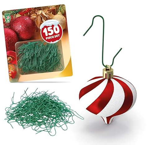 Festicy Grüne Weihnachtskugel Aufhänger I 150 Haken für Christbaumkugeln I robuste und stabile Aufhänger für Weihnachtskugeln Aufhänger für Deine Weihnachten Dekoration Kugelaufhänger