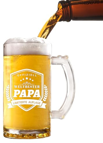 Vatertagsgeschenk für Papa, Weizenbiergläser mit Gravur, Bierglas Vatertag Geschenke Von Kindern, Geschenk für PAPA zum Vatertagsgeschenk Geburtstag Jahrestag Vatertag Weihnachten