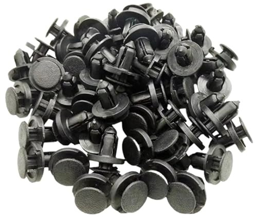 Lot De 50 Clips De Fixation En Plastique For Pare-chocs De Voiture, 8 Mm De Diamètre, Noirs, For Garniture De Panneau De Porte, Rivets