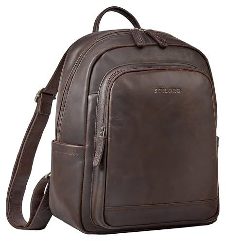 STILORD Clarissa Leder Rucksack Damen Mittelgroß für Tablet 13 Zoll Cityrucksack für Frauen Eleganter Lederrucksack Daypack Arbeitsrucksack & Tagesrucksack Echtleder Farbe:zamora - braun