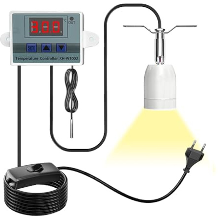 Zinueen Reptilien Wärmelampe Terrarium, Intelligente Temperaturregelung Terrarium für E27, Wärmelampe Schildkröten Outdoor/Schlangen/Eidechsen, Schildkröten Lampe mit Ein-/Ausschalter