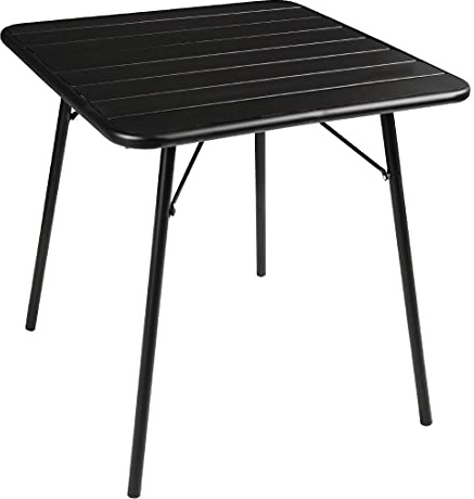 Bolero Amalfi Foldable Square Steel Bistro Table 700mm, Black