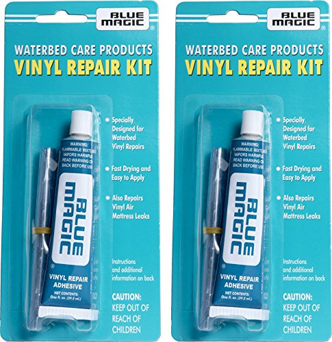 Blue Magic Wasserbett-/Luftmatratzen-Vinyl-Reparatur-Set: schnell trocknender Kleber und Flicken, 2 Stück