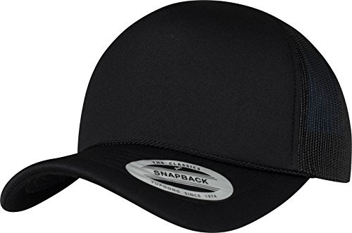 Flexfit Uni 6005FC-Foam Trucker Curved Visor Cap, blk/blk/blk, one Size