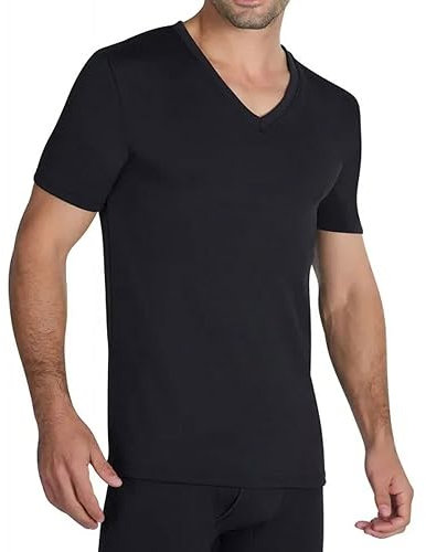 YSABEL MORA - Camiseta Interior Cuello Pico, Manga Corta, Diseño Mediterráneo, Material Adaptable, Sostenible, Fabricada en Valencia, Confort Diario, Moda Ecológica