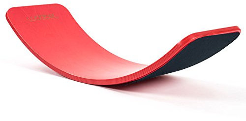 Wobbel Wobbelboard Bright red rot lackiert mit Filz schwarz yogaboard