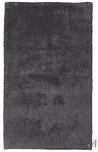 TOM TAILOR Badematte, Badvorleger aus Baumwolle, rutschhemmend, saugfähig, Farbe:Anthrazit, Größe:60 x 60 cm
