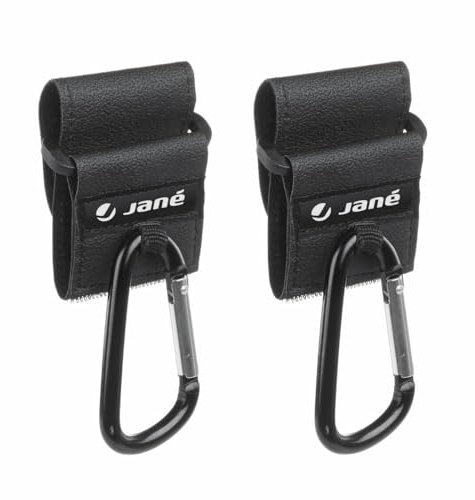 Jané Lenker Karabiner für Mini Kinderwagen, Haken, 2er-Pack, universale Passform, belastbar für hängende Einkaufstaschen, Taschen, Zubehör