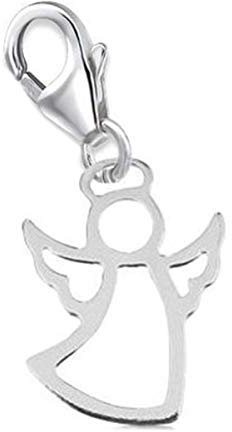 Goldene Hufeisen Schutzengel Charm Anhänger 925 Silber für Bettelarmband Charmkette