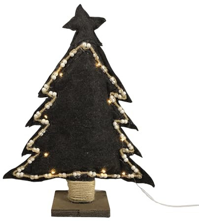 LED Weihnachtsbaum Tanne Filz Schwarz Beleuchtung Timer Tischdeko 40cm
