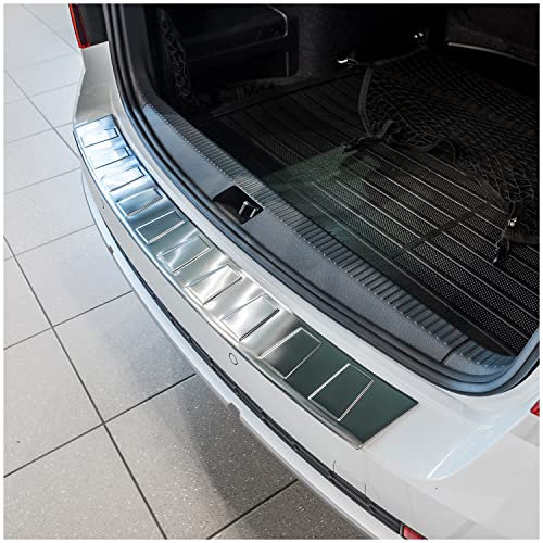 tuning-art BL909 Ladekantenschutz mit Abkantung passend für Skoda Octavia 3 Kombi 2013-2017, Farbe:Silber