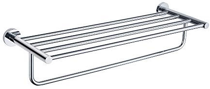 GRIFEMA IBIZA-G30124 Barre Porte Serviette et Tablette (60CM), Étagère Murale pour Salle de Bain, Laiton/Chrome