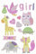 Rayher 50083262 3D Papier-Sticker Baby, mit Effekten, babyrosa, 15 Motive, zum Basteln und Dekorieren zur Geburt