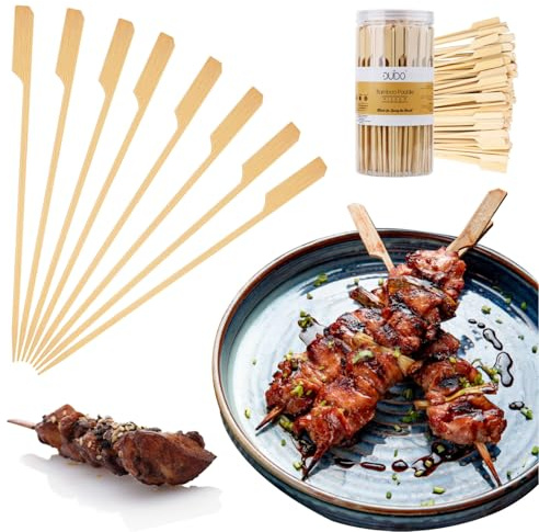 Bamboo Skewers for Cocktail and Appetizer Picks – (500 Pack / 7 Inch) Eco Friendly Wooden Cocktail Skewers and Bamboo Toothpicks for Bloody Mary Skewers Appetizers Food Garnish Sandwich Fruit Kabobs