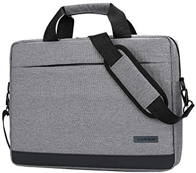 Laptoptasche, multifunktionale Polyester Laptoptasche, Verstellbarer Schultergurt & unterdrückter Griff ，Grau,14(38X28X7cm)