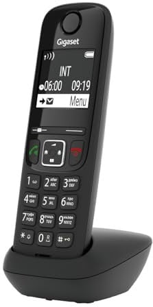 Gigaset AS690HX - DECT-Mobilteil mit Ladeschale - Fritzbox-kompatibel - hochwertiges Schnurloses Telefon für Router und DECT-Basis - kontrastreiches Display, schwarz [Deutsche Version] [Ohne Basis]