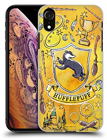Head Case Designs Officially Licensed Harry Potter Hufflepuff Pattern Deathly Hallows XIII Hard Back Case Compatible With Apple iPhone XR
