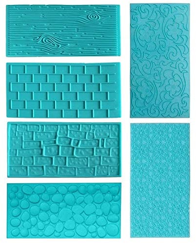 TheStriven 6 Piezas Molde de Pastel de Fondant DIY Tapete Molde en Relieve de Almohadilla para Hornear Bordes Bizcochos, Cupcakes Galletas