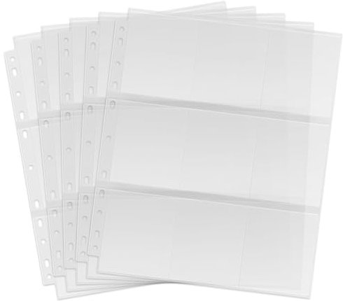 GoldOars 50 stück Sammelkarten Hüllen Doppelseitiger 900 pockets Leere Sammelmappe Heft Transparent Sammelkartenzubehör Geeignet für Ringbücher (Transparent)