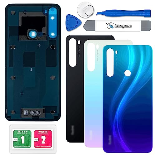 Eonpam Akkudeckel für Xiaomi Redmi Note 8 M1908C3JH/G/I Blau | Backcover Original Qualität Rückseite Akkudeckel Rückseite Glas Back Glass Backcover Glas Reparatur Set.