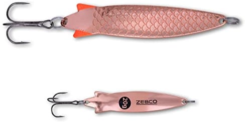 Zebco Premium Trophy Z-Spoony Blinker Angelköder schalnker Köder mit Drillings-Angelhaken Raubfisch Spoons Angel-zubehör, Kupfer, 15 g