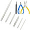 8 Pieces Metal Model DIY Tool Sets 6 Pieces Metal Cone Shape Bending Assist Tools and 2 Pieces Diagonal Plier Nose Plier Tool Kits for 3D Metal Jigsaw Puzzles Model Assembly Jewelry DIY