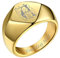 Bestyle Signetring Damenring Siegelring Herren Buchstabe Erinnerungsgeschenk ring mit Anfangsbuchstaben Mädchenring Hip Hop Ring Gold 54