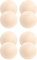 Memoryee Cache-tétons Ultra Minces pour Femmes Couvercle en Silicone pétale Nipple Cover adhésif réutilisable Invisible Pasties (Taille Unique, Claire Teint-4 Paires Ronde)