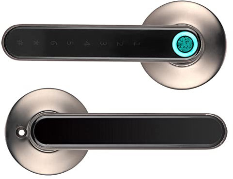 Impronta digitale serratura maniglia della porta con tastiera keyless serratura biometrica smart usb ricarica serratura porta dell'hotel ufficio appartamento camera letto(Nero)