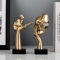 oliruim 2 Stück Denker-Statue, goldene Schwarze abstrakte Kunstskulptur, Moderne Heimdekoration, Schreibtisch-Dekoration, Weihnachten, Neujahrsgeschenk (2 Stück, Gold)