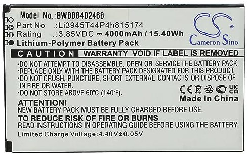 vhbw batteria sostituisce ZTE Li3945T44P4h815174 per hotspot modem router portatile (4000mAh, 3,85V, Li-Poly)