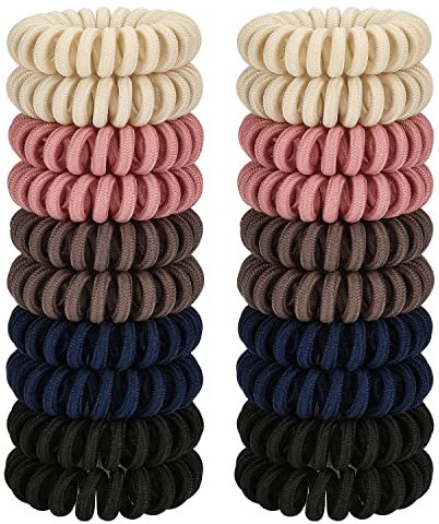 JessLab Spiral-Haargummis, 20 Stück Spurlose Telefonkabel-Haargummis Ohne Falten Spiralarmband Kunststoff Coil Pferdeschwanz Halter No-damage Stirnband Haarschmuck für Mädchen Frauen Damen Geschenk