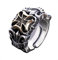 KONFEN Adjustable Rings for Men Women, Silver Cross Ring, Vintage Hip Pop Chunky Fidget Ring Toe Rings Thumb Ring Open Ring Single Ring Gift for Boys Jewellery Gifts, Green,Silver