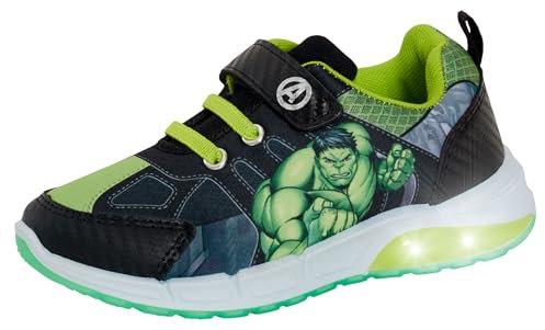 Marvel Incredible Hulk leuchtende Turnschuhe für Jungen, Avengers, Skateschuhe, grün, 28 EU