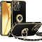 Miss Arts für iPhone 11 Pro Hülle mit Band, Ring Ständer Handyhülle Frauen Mädchen Dünn Stoßfeste Schutzhülle für iPhone 11 Pro Case Schwarz
