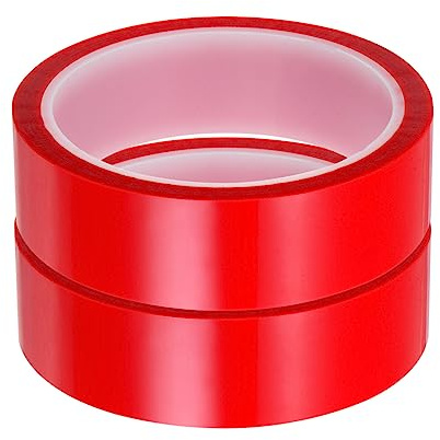 QUARKZMAN 2 Rollen Hitze Klebeband Hohe Temperatur 25mmx33m108ft Rot | Sublimierung Thermisch Wärme Transferband, Hitzebeständig, Für Sublimierung Presse, Keine Rückstände