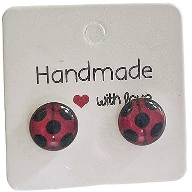 Mini Ladybug Ohrstecker Marienkäfer 8mm Motiv Anime Film Ohrringe 925 silber Kinder Mädchen